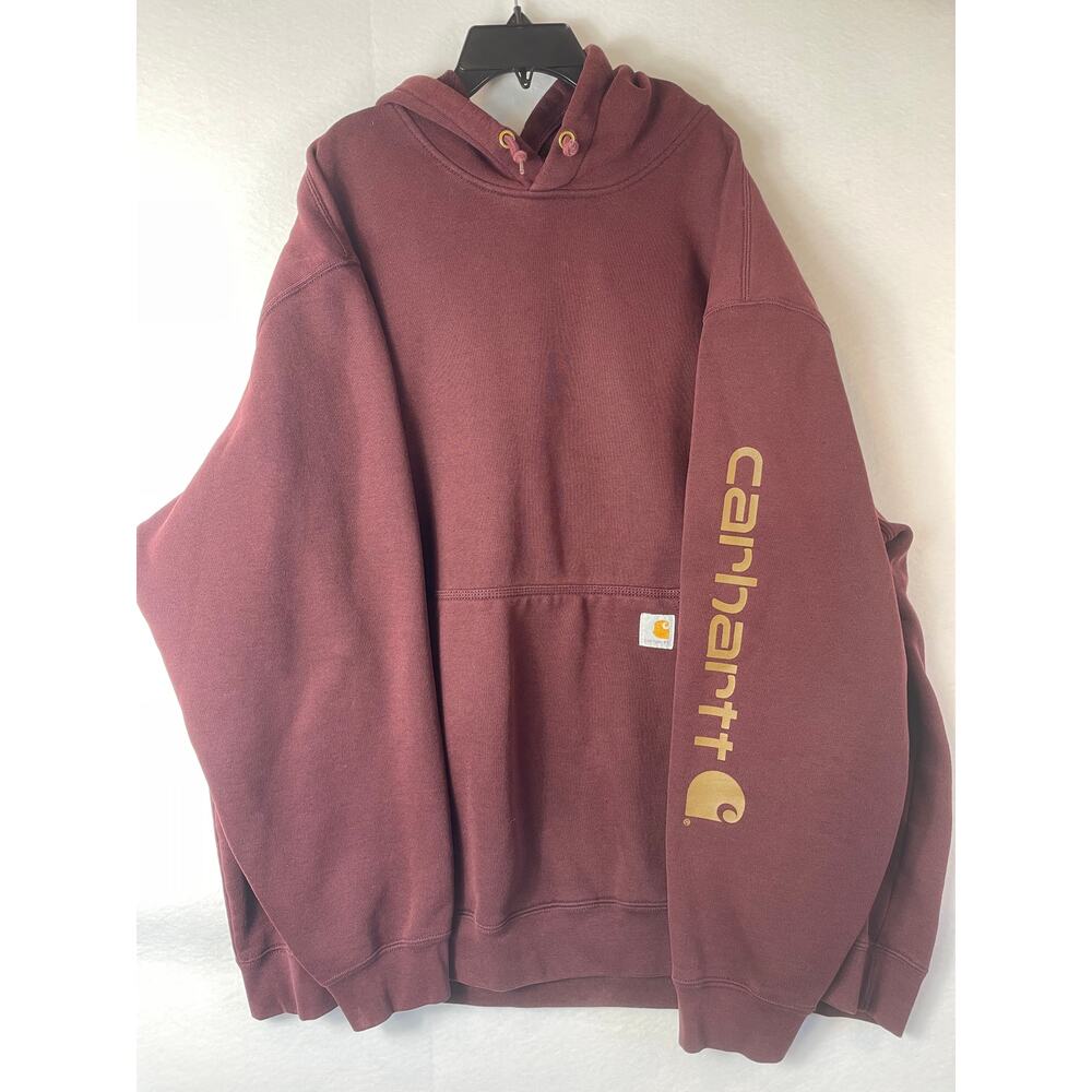 Carhartt K288-PRT Limited Edition 2021 Port Wine Logo Sleeve Hoodie Sweatshirt